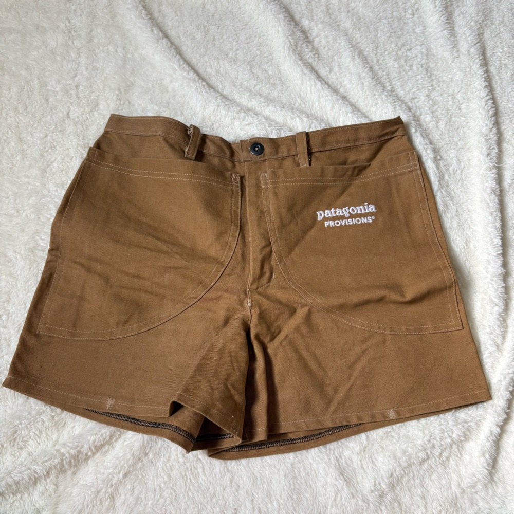 Patagonia Brown Khaki Shorts Stitched Logo